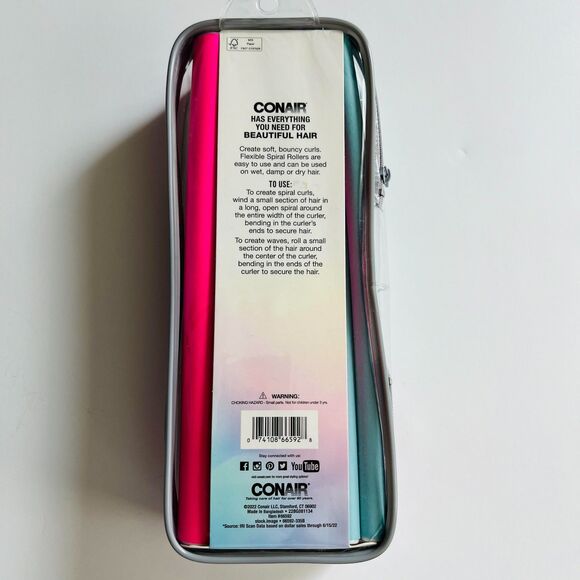 Conair "Spiral Curls" Soft & Bouncy For Long Hair Flexible Rollers 12pk NIB/NWT - Picture 2 of 4